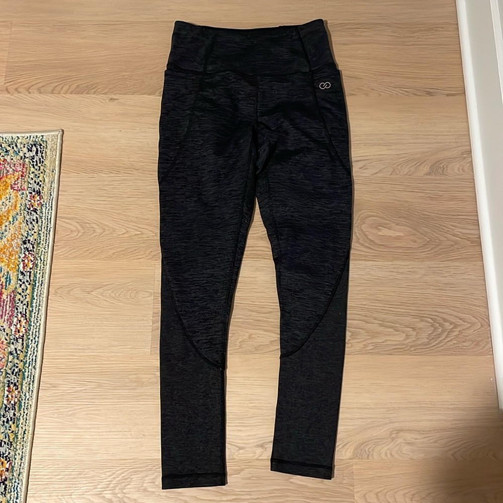 Calia heather black athletic leggings with pockets, size M